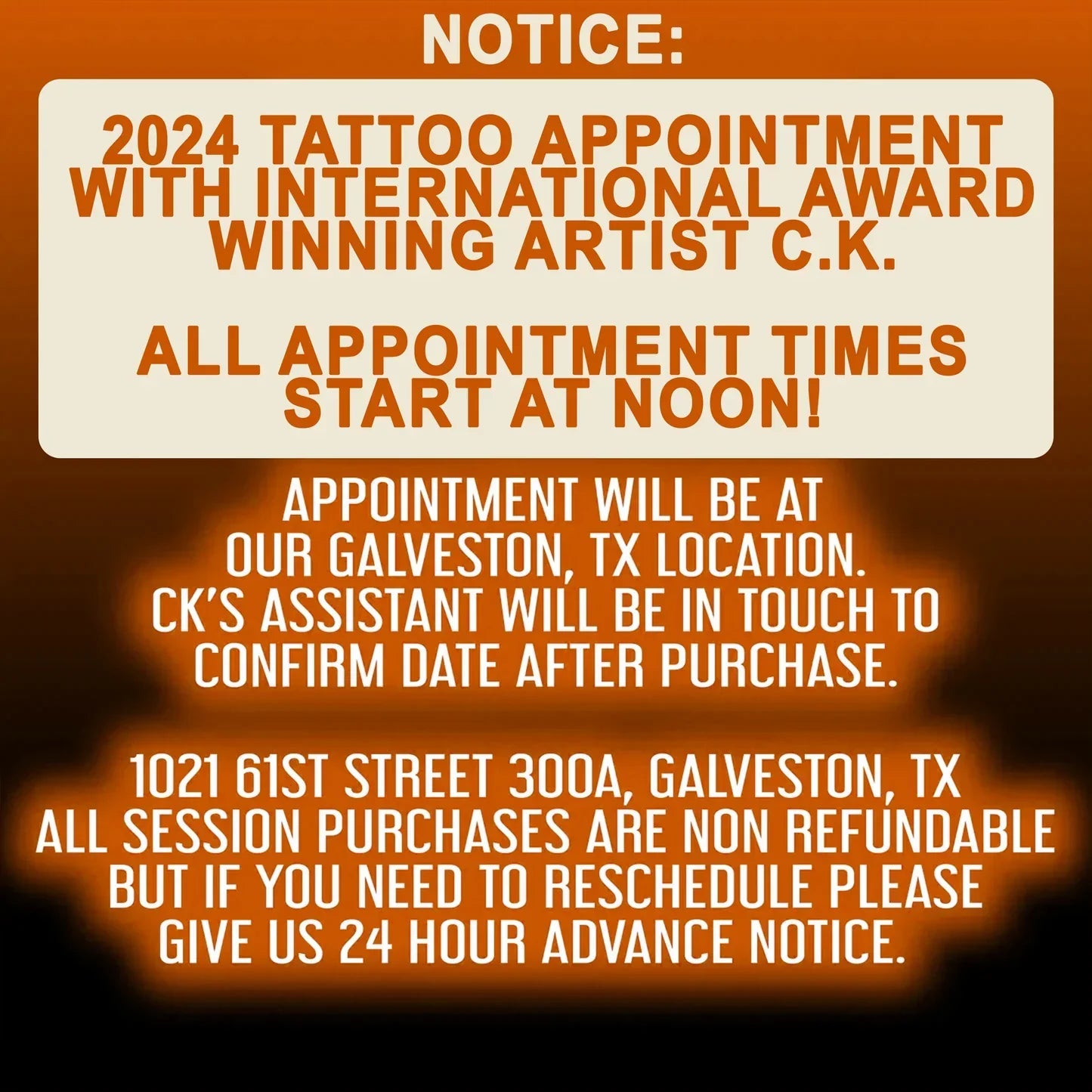 6 hour Tattoo Session with CK June 13th, 2024