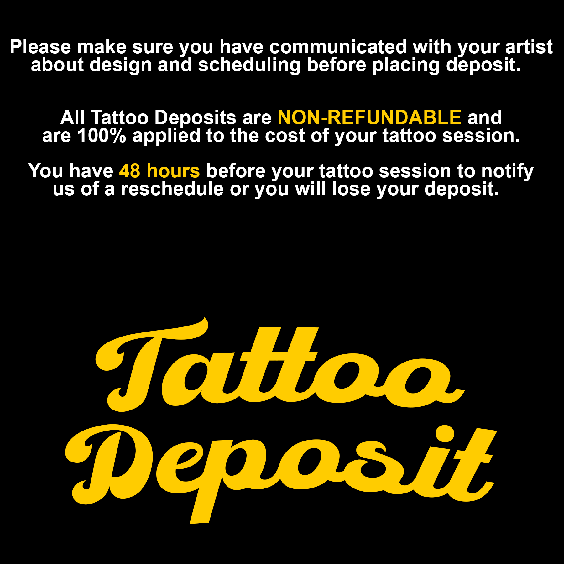 Rob Tattoo Deposit